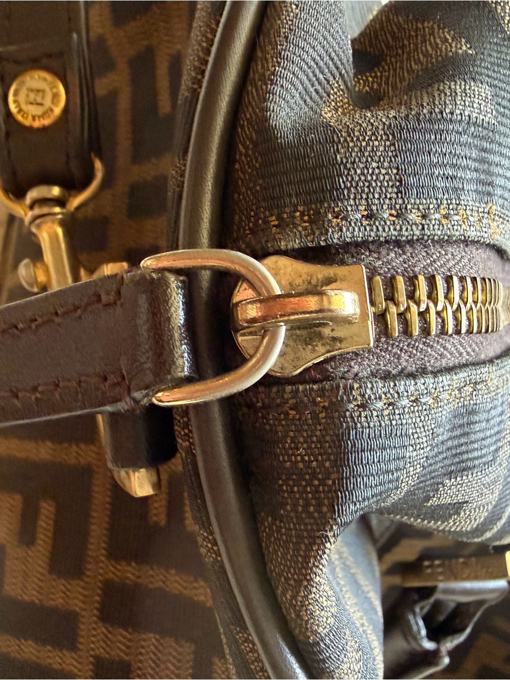 Fendi Brown/Black FF Monogram Zucca Bag - Picture 2 of 10